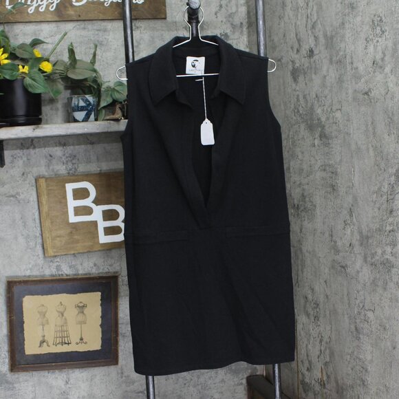 NWT Lobo Mau Womens Knit French Terry Trendy Mini Dress 2015 Black M